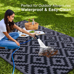 OLANLY Outdoor Rug 8x10 ft in a patio setting
