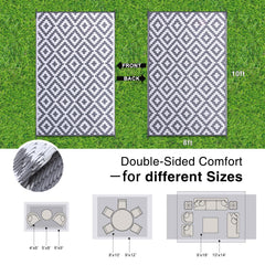 OLANLY Outdoor Rug 8x10 ft lightweight and portable design