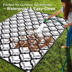 OLANLY Outdoor Rug 8x10 ft Reversible design