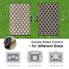 OLANLY Outdoor Rug 9x12 ft detailed texture close-up