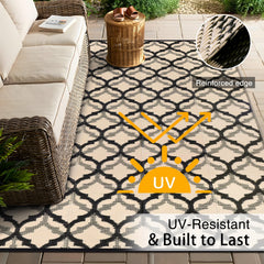 OLANLY Outdoor Rug 9x12 ft on a patio setting