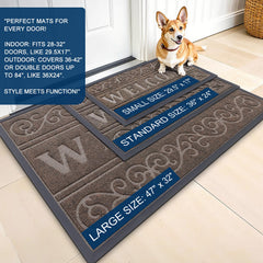 OLANLY Welcome Door Mat 36x24 displayed at an entrance