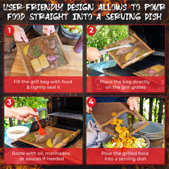 OLEEX BBQ Grilling Bags open with vegetables inside