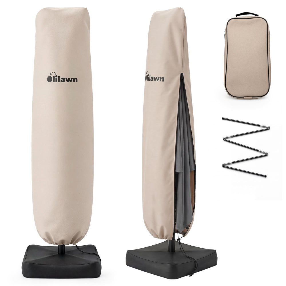 OLILAWN 600D Waterproof Umbrella Cover beige front view