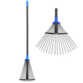 Oliynedy Adjustable Metal Leaf Rake front view with expandable head