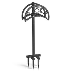 OLV Garden Hose Holder freestanding black model with 4 spikes