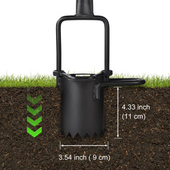 Omesata Sod Plugger side view highlighting the powder-coated finish