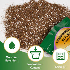 Omitgoter Carnivorous Plant Soil Mix in a pot with plants