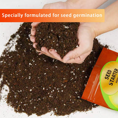Omitgoter Seed Starting Soil Mix 1qt back view with nutrient details