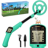 OMMO Kids Metal Detector blue model front view with LCD display