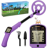 OMMO Kids Metal Detector purple model front view with LCD display