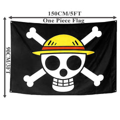 One Piece flag displayed outdoors on a flagpole