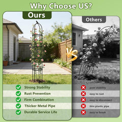 ONEANU 6ft Obelisk Trellis installed in a garden