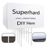 ONEXIZ Blank Yard Sign 17x12 inches white plastic