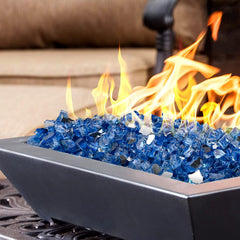 Onlyfire fire glass rocks used in a decorative indoor planter