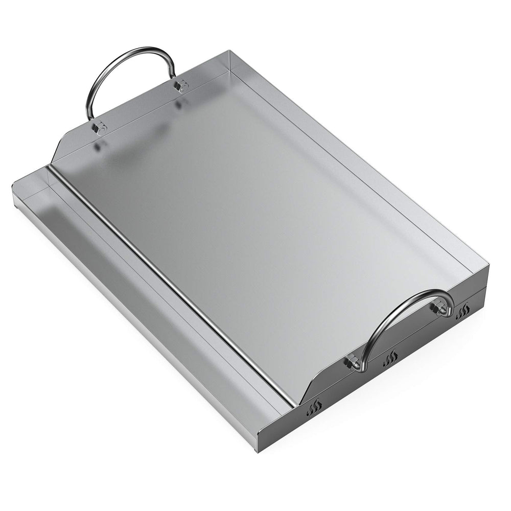 onlyfire Stainless Steel Cooking Griddle front view with cooking surface