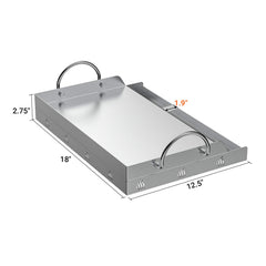 onlyfire Stainless Steel Griddle side view showing handles