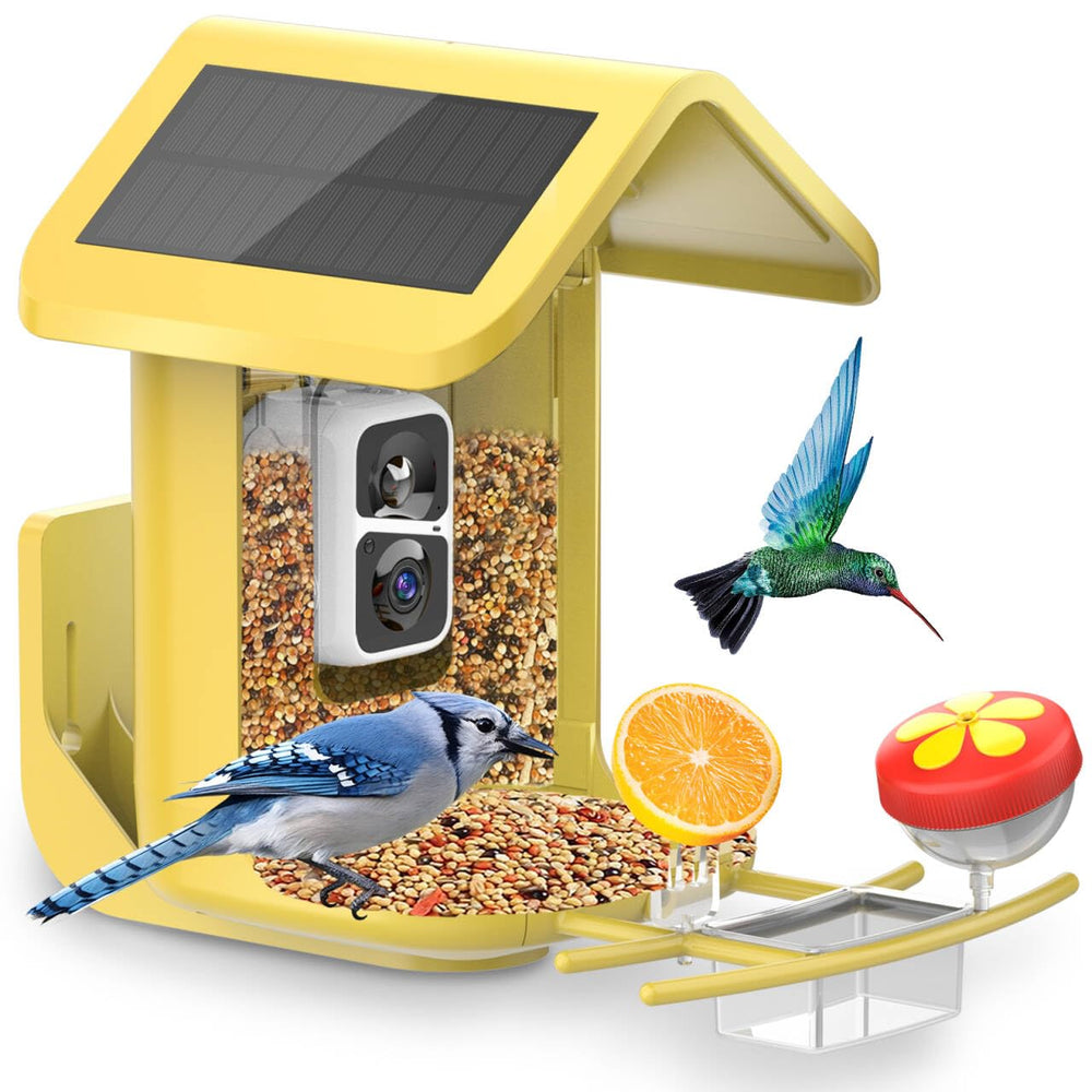 onlyfly Smart Bird Feeder with 2K HD camera and solar panels