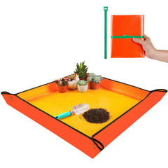 Onlysuki Extra Large Repotting Mat 39.5" x 39.5" in orange