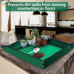 Onlysuki Plant Repotting Mat in use with potted plants