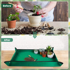 Onlysuki Potting Mat assembled with soil and plants