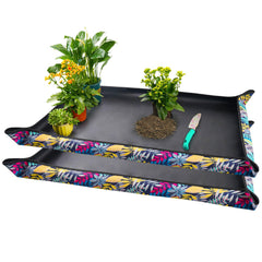 Onlysuki repotting mat 43.5 inch colorful leaf print front view