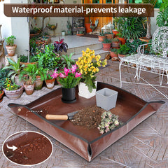 Onlysuki repotting mat in use for potting plants