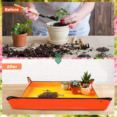 Onlysuki repotting mat showing copper buckles on corners