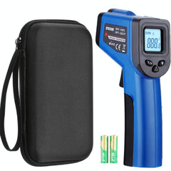 OnniFlame Infrared Thermometer Gun front view in blue