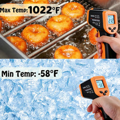 OnniOne Infrared Thermometer Gun temperature reading display