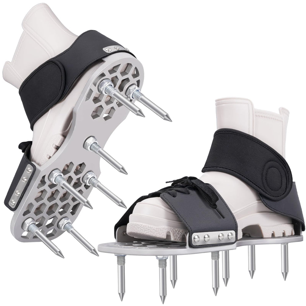 onoxouo Lawn Aerator Shoes front view with heavy-duty spikes