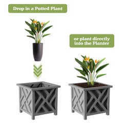 Open bottom design of the Pure Garden Lattice Planter Box