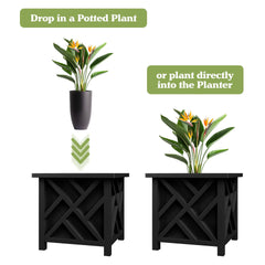 Open bottom of Pure Garden Lattice Planter Box for drainage