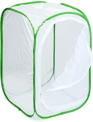 Open RESTCLOUD Butterfly Habitat showing mesh panels and vinyl window
