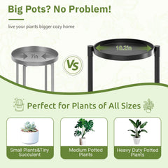 Oppro 3 Tier Plant Stand with large pots displayed
