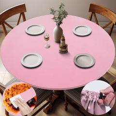 opstellen Round Tablecloth pink model front view