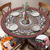 opstellen round tablecloth red bohemian front view