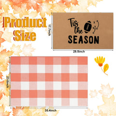 Orange plaid rug from Honoson doormat set