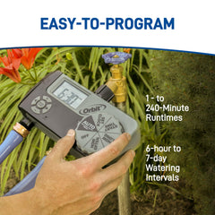 Orbit 2-Station Hose Watering Timer user manual on a flat surface