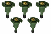 Orbit 54028 Plastic Pop-Up Sprinkler side view with brass nozzle