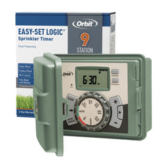 Orbit 57899 9-Station Sprinkler Timer front view in green