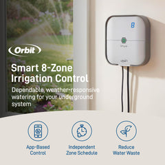 Orbit B-hyve controller with mobile app interface on smartphone