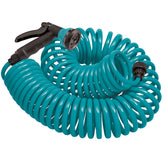 Orbit Coil Garden Hose 25 ft blue model with nozzle