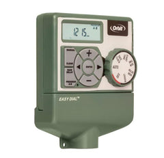 Orbit Easy Dial 6-Station Indoor Sprinkler Controller installation setup on wall