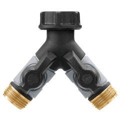 Orbit Hose Y Shut-Off Valve front view in teal and black