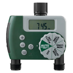 Orbit Programmable Digital Hose Watering Timer front view with LCD display
