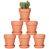 Orceler 4 Inch terracotta pot with saucer, brown color