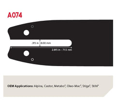 Oregon chainsaw bar and chain combo in packaging
