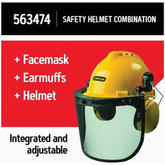 Oregon Chainsaw Safety Helmet with visor flipped up
