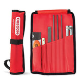 Oregon Universal Chainsaw Field Sharpening Kit red pouch with tools